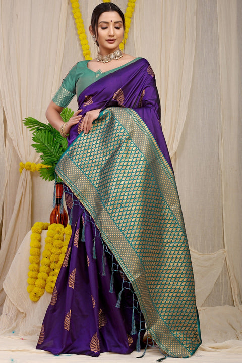 VastraLakshmi Most Flattering Royal Blue Soft Banarasi Silk Saree With Lissome Blouse Piece