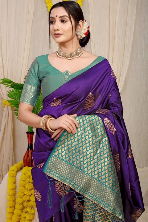 VastraLakshmi Most Flattering Royal Blue Soft Banarasi Silk Saree With Lissome Blouse Piece