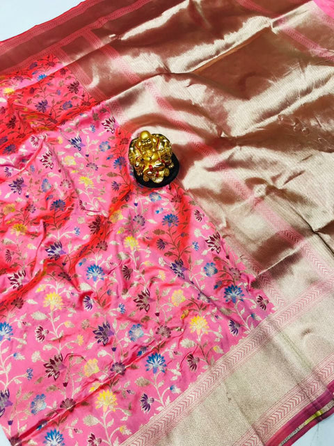 VastraLakshmi Eye-catching Baby Pink Kanjivaram Silk With Engaging Blouse Piece