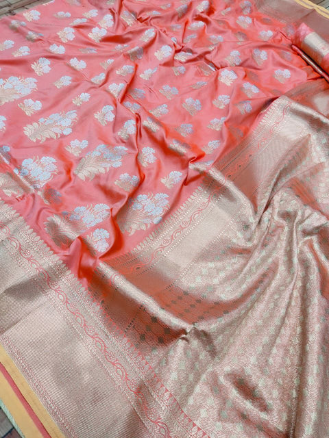 VastraLakshmi Tempting Baby Pink Kanjivaram Silk With Seraglio Blouse Piece