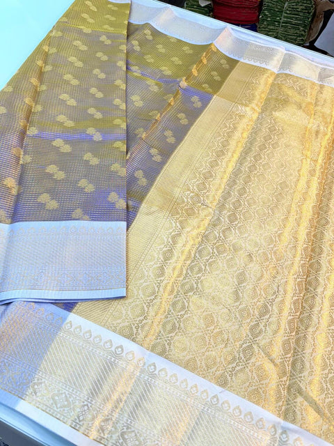 VastraLakshmi Beautiful Lavender Soft Tissue Silk Saree With Radiant Blouse Piece