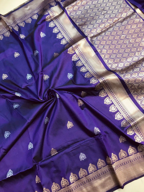 VastraLakshmi Staring Royal Blue Banarasi Silk Saree With Classic Blouse Piece