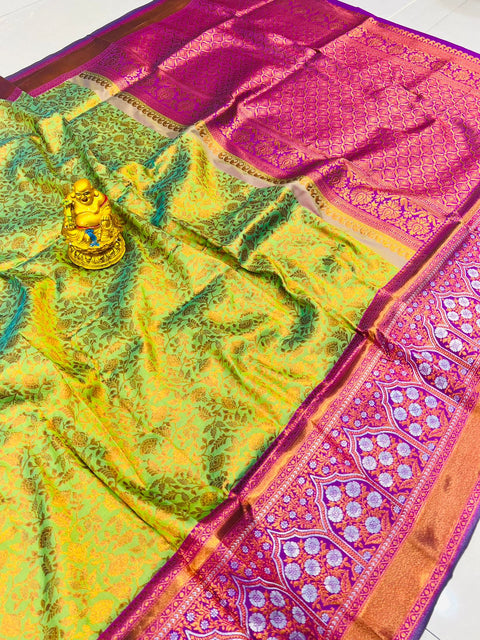 VastraLakshmi Incredible Perrot Kanjivaram Silk Saree With Mellifluous Blouse Piece