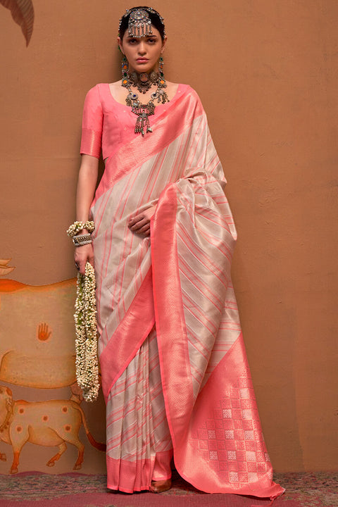 VastraLakshmi Smashing Beige Soft Banarasi Silk Saree With Tremendous Blouse Piece