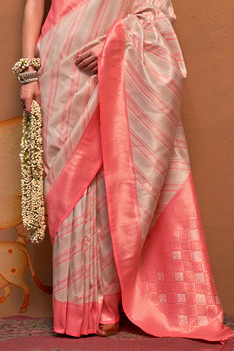 VastraLakshmi Smashing Beige Soft Banarasi Silk Saree With Tremendous Blouse Piece