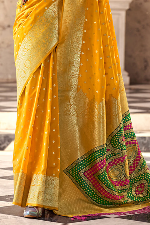 VastraLakshmi Inspiring Yellow Soft Banarasi Silk Saree With Admirable Blouse Piece