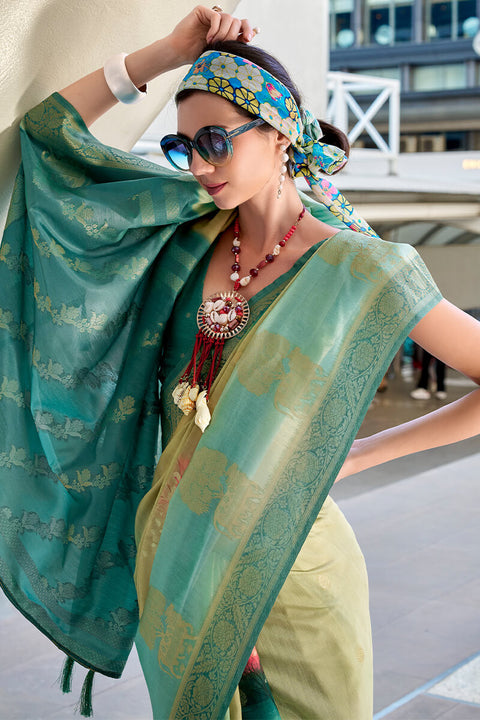 VastraLakshmi Phenomenal Sea Green Digital Printed Soft Silk Saree With Smart Blouse Piece