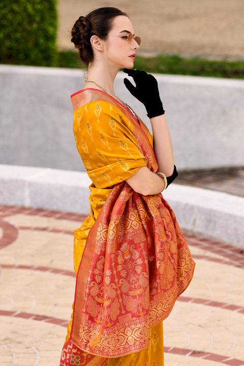 VastraLakshmi Surpassing Mustard Soft Banarasi Silk Saree With Unique Blouse Piece