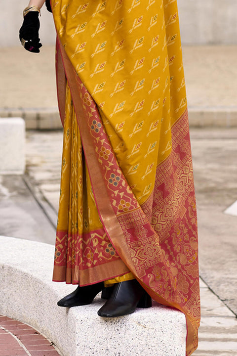 VastraLakshmi Surpassing Mustard Soft Banarasi Silk Saree With Unique Blouse Piece