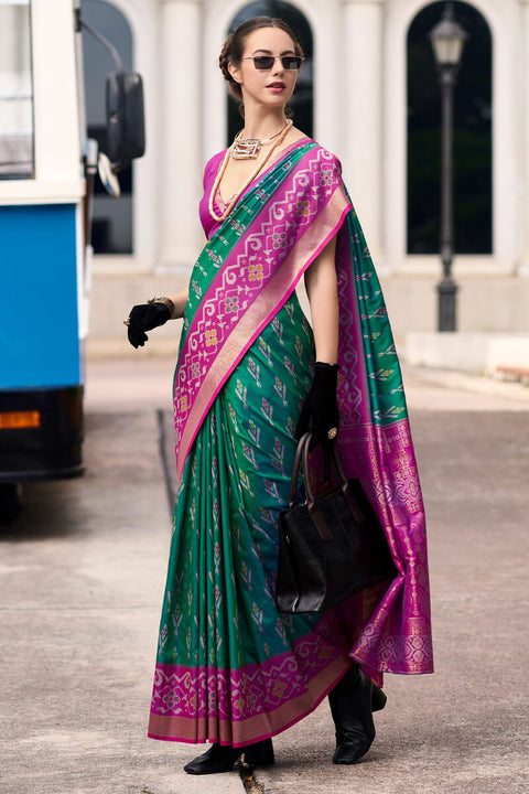 VastraLakshmi Amazing Dark Green Soft Banarasi Silk Saree With Gratifying Blouse Piece