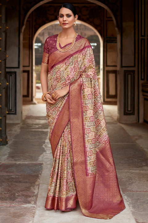 VastraLakshmi Elaborate Wine Digital Printed Soft Silk Saree With Resonant Blouse Piece