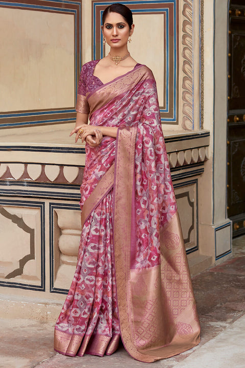 VastraLakshmi Sumptuous Wine Digital Printed Soft Silk Saree With Piquant Blouse Piece