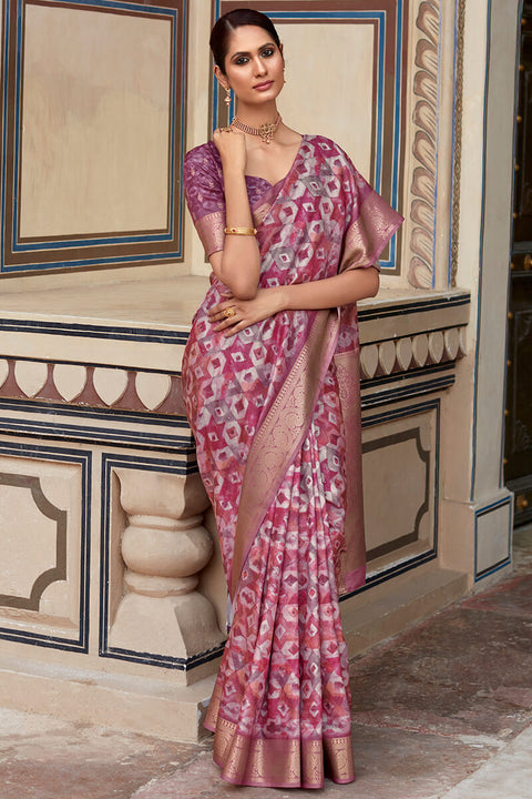 VastraLakshmi Sumptuous Wine Digital Printed Soft Silk Saree With Piquant Blouse Piece