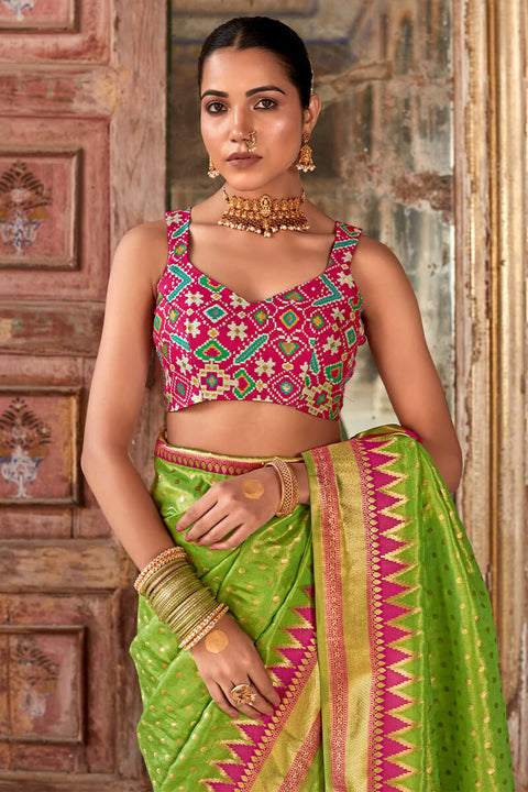 VastraLakshmi Arresting Green Soft Banarasi Silk Saree With Ravishing Blouse Piece