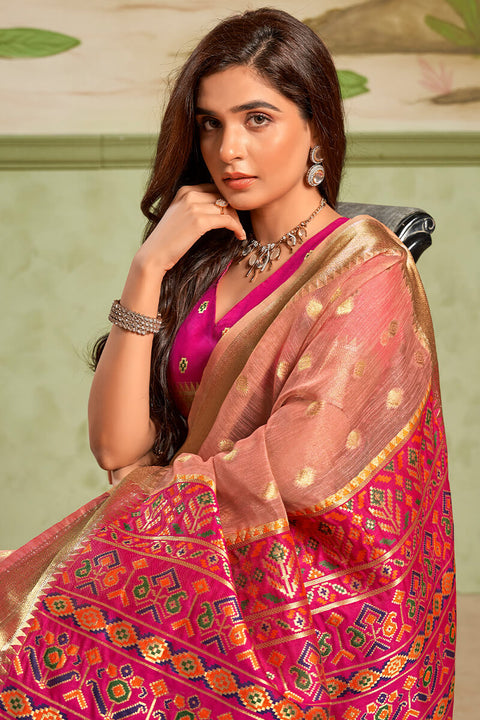 VastraLakshmi Demure Pink Soft Banarasi Silk Saree With Mellifluous Blouse Piece