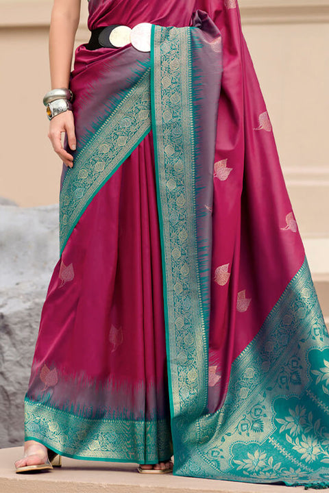 VastraLakshmi Sempiternal Maroon Soft Banarasi Silk Saree With Pleasurable Blouse Piece