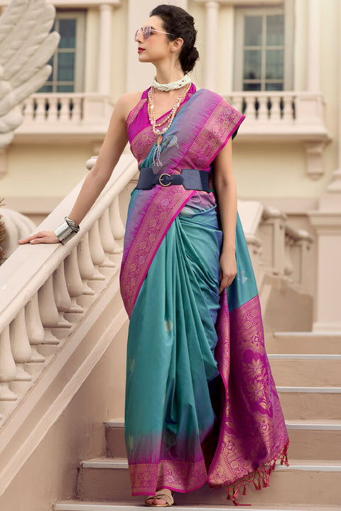 VastraLakshmi Enchanting Friozi Soft Banarasi Silk Saree With Imaginative Blouse Piece