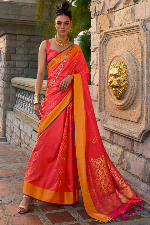 VastraLakshmi Winsome Red Soft Banarasi Silk Saree With Nebula Blouse