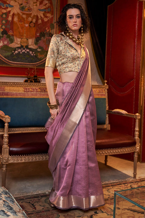 VastraLakshmi Breathtaking Pink Soft Banarasi Silk Saree With Entrancing Blouse Piece