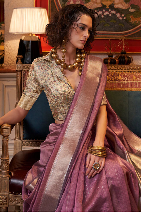 VastraLakshmi Breathtaking Pink Soft Banarasi Silk Saree With Entrancing Blouse Piece