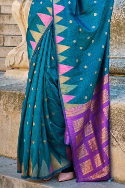 VastraLakshmi Ravishing Blue Soft Banarasi Silk Saree With Preferable Blouse Piece