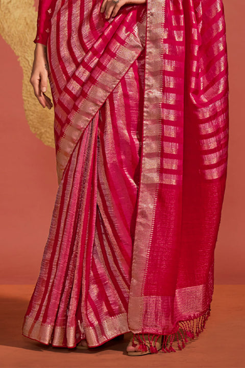 VastraLakshmi Majesty Magenta Soft Banarasi Silk Saree With Delightful Blouse