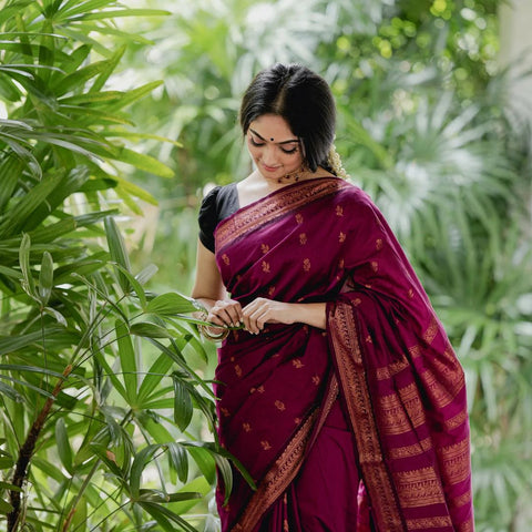 VastraLakshmi Invaluable Purple Soft Silk Saree With Angelic Blouse Piece