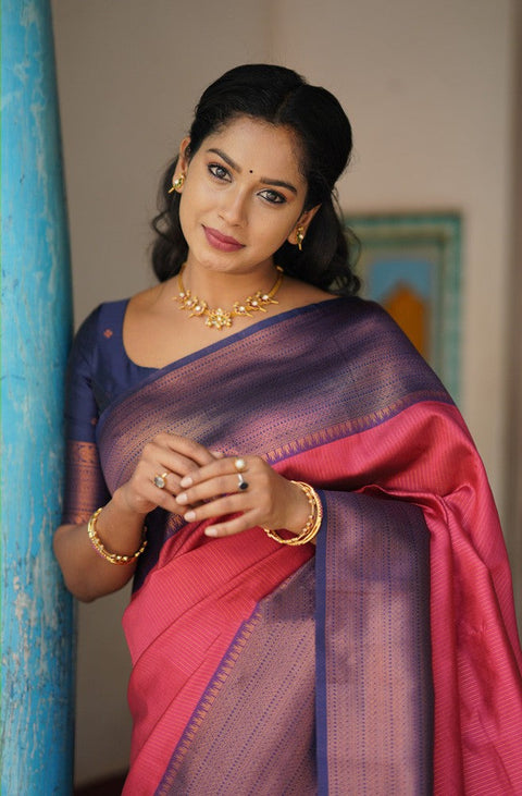 VastraLakshmi Attractive Tomato Soft Silk Saree With Capricious Blouse Piece