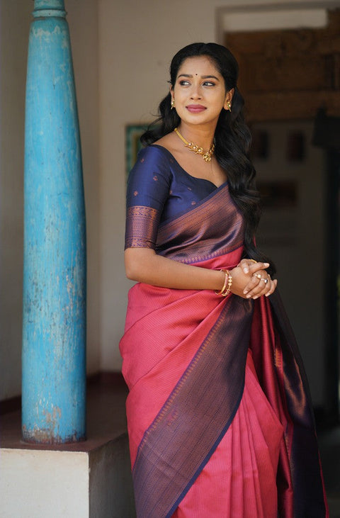 VastraLakshmi Attractive Tomato Soft Silk Saree With Capricious Blouse Piece