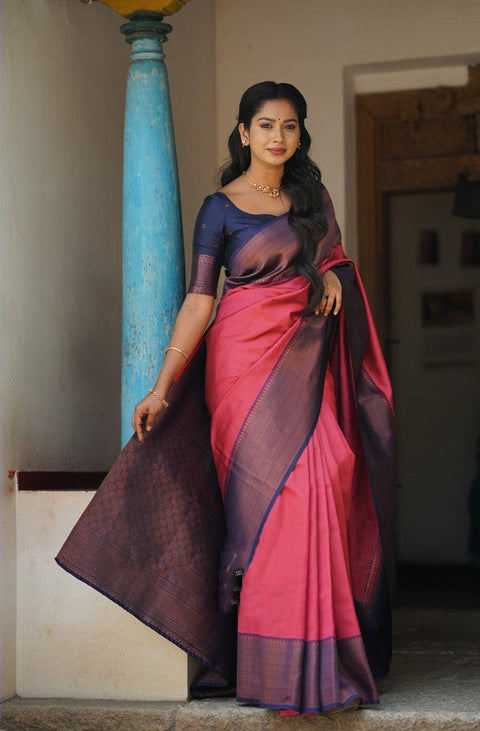 VastraLakshmi Attractive Tomato Soft Silk Saree With Capricious Blouse Piece