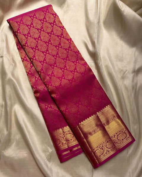 VastraLakshmi Deserving Dark Pink Soft Silk Saree With Sophisticated Blouse Piece