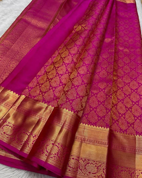 VastraLakshmi Deserving Dark Pink Soft Silk Saree With Sophisticated Blouse Piece