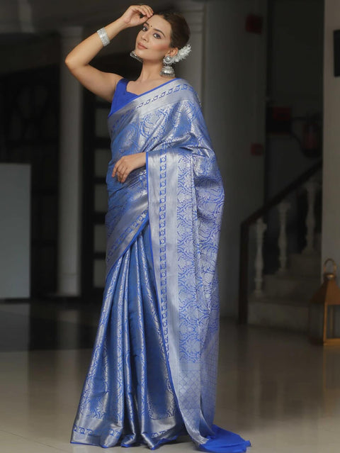 VastraLakshmi Hypnotic Royal Blue Soft Silk Saree With Exquisite Blouse Piece