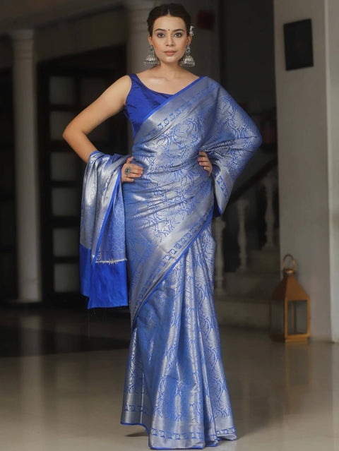 VastraLakshmi Hypnotic Royal Blue Soft Silk Saree With Exquisite Blouse Piece