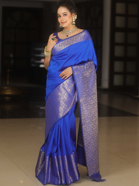 VastraLakshmi Extraordinary Royal Blue Soft Silk Saree With Amazing Blouse Piece