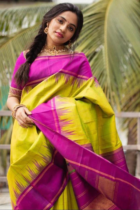 VastraLakshmi Pretty Mehandi Soft Silk Saree With Wonderful Blouse Piece