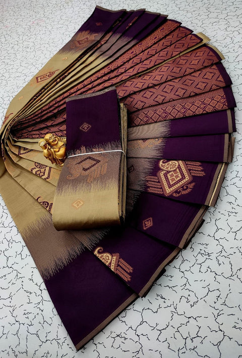 VastraLakshmi Marvellous Dark Beige Soft Banarasi Silk Saree With Alluring Blouse Piece