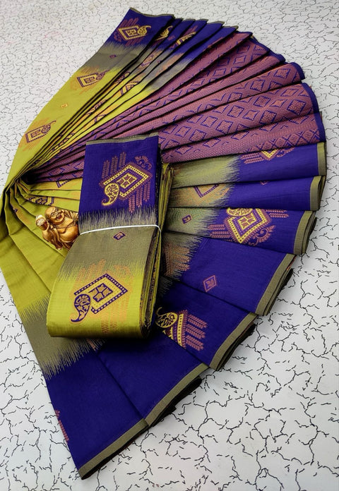 VastraLakshmi Nemesis Perrot Soft Banarasi Silk Saree With Redolent Blouse Piece