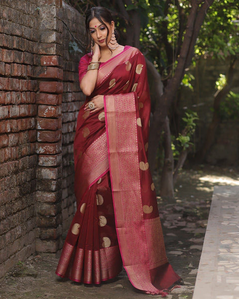 VastraLakshmi Attractive Wine Soft Silk Saree With Precious Blouse Piece