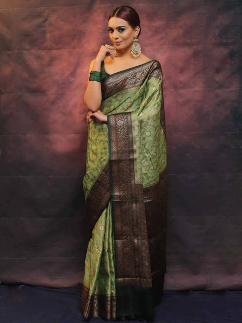 VastraLakshmi Precious Pista Soft Silk Saree With Smart Blouse Piece