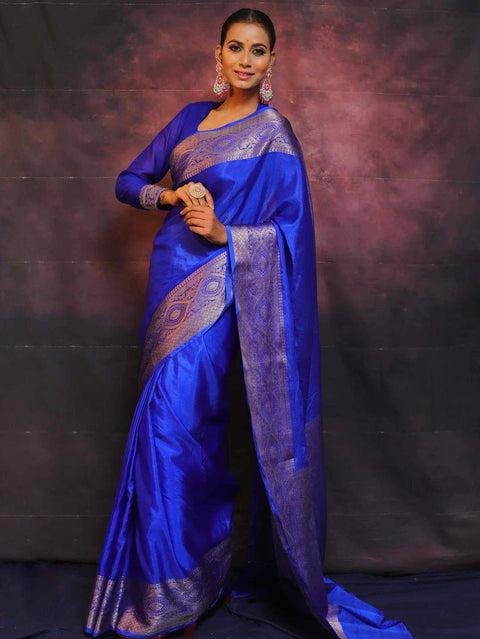 VastraLakshmi Elegant Royal Blue Soft Silk Saree With Surpassing Blouse Piece