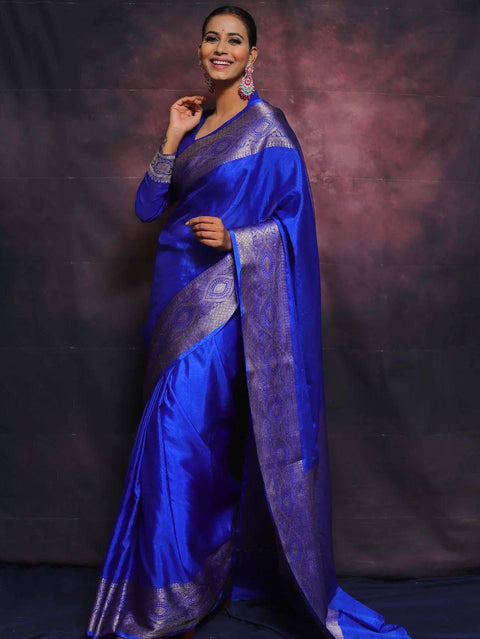 VastraLakshmi Elegant Royal Blue Soft Silk Saree With Surpassing Blouse Piece