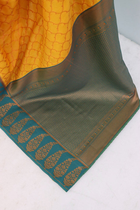 VastraLakshmi Snappy Yellow Soft Banarasi Silk Saree With Supernal Blouse Piece