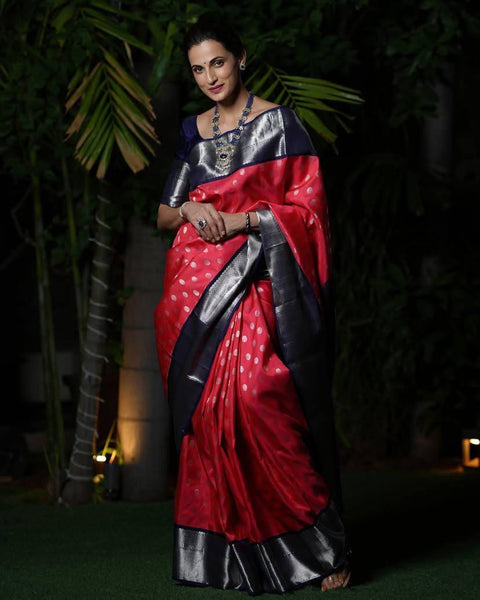 VastraLakshmi Extraordinary Dark Pink Soft Silk Saree With Glowing Blouse Piece