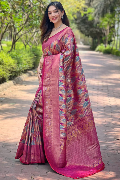 VastraLakshmi Jazzy Purple Kanjivaram Silk Saree With Breathtaking Blouse Piece