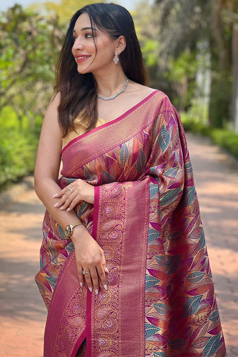 VastraLakshmi Jazzy Purple Kanjivaram Silk Saree With Breathtaking Blouse Piece