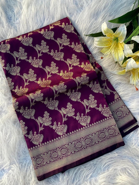 VastraLakshmi Charming Purple Soft Banarasi Silk Saree With Intricate Blouse Piece