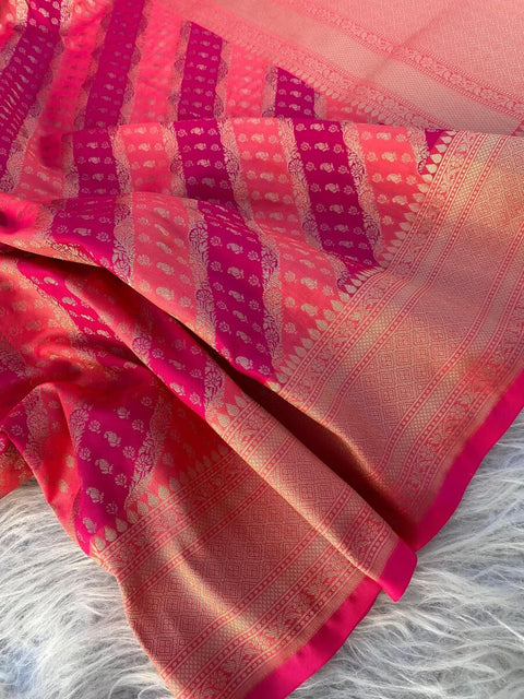 VastraLakshmi Pleasant Dark Pink Soft Banarasi Silk Saree With Beauteous Blouse Piece