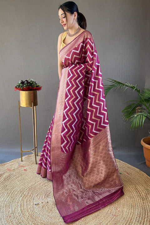 VastraLakshmi Breathtaking Purple Cotton Silk Saree With Majesty Blouse Piece