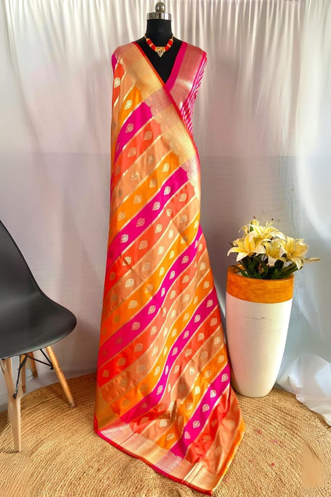 VastraLakshmi Sempiternal Multicolor Soft Banarasi Silk Saree With Charismatic Blouse Piece